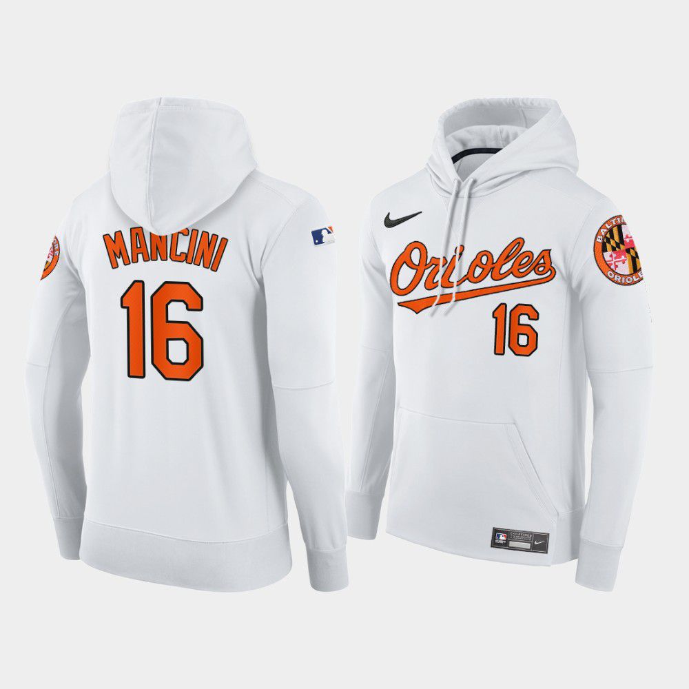 Men Baltimore Orioles #16 Mancini white home hoodie 2021 MLB Nike Jerseys->baltimore orioles->MLB Jersey